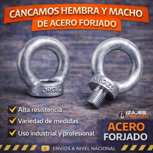 CÁNCAMOS HEMBRA Y MACHO DE ACERO FORJADO