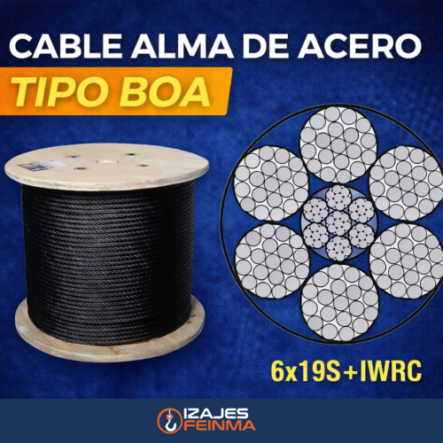 cable alma de acero tipo boa (6 torones x 19 hilos)