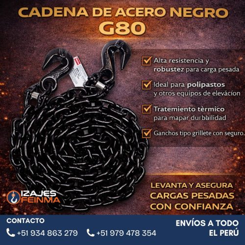 CADENA DE ACERO NEGRO G80