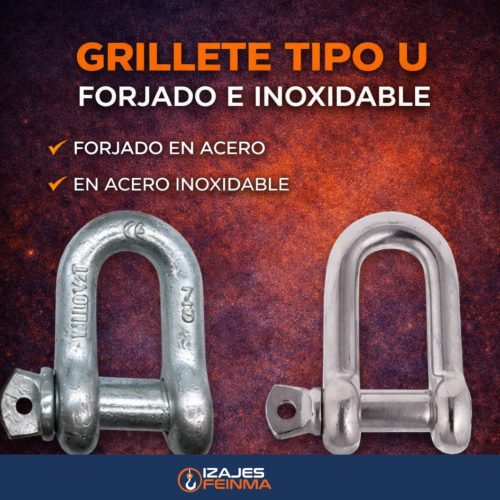 GRILLETE TIPO U - FORJADO E INOXIDABLE