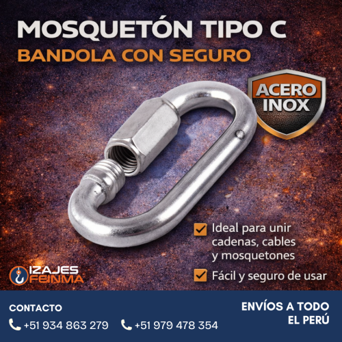 MOSQUETÓN TIPO C - BANDOLA CON SEGURO