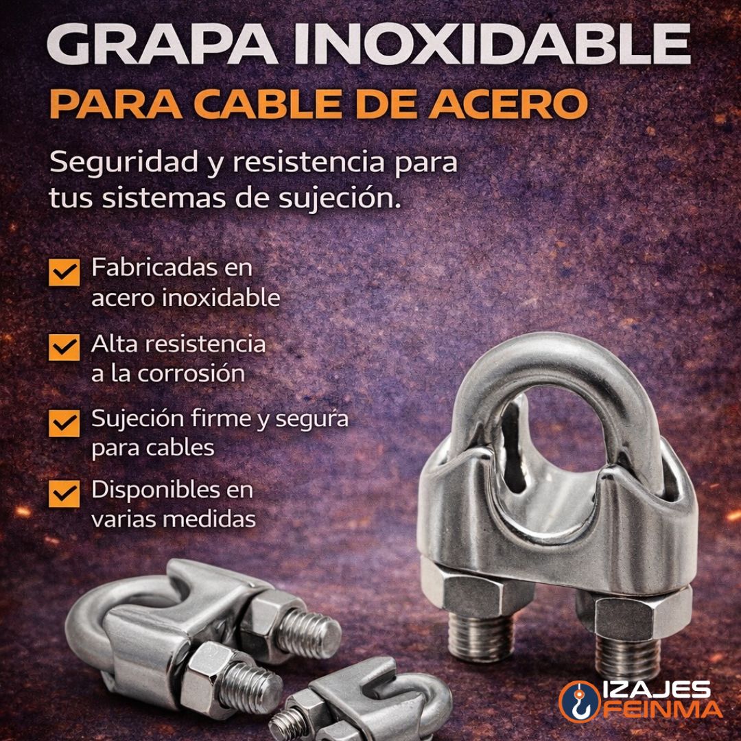 GRAPA INOXIDABLE (Para Cable De Acero)